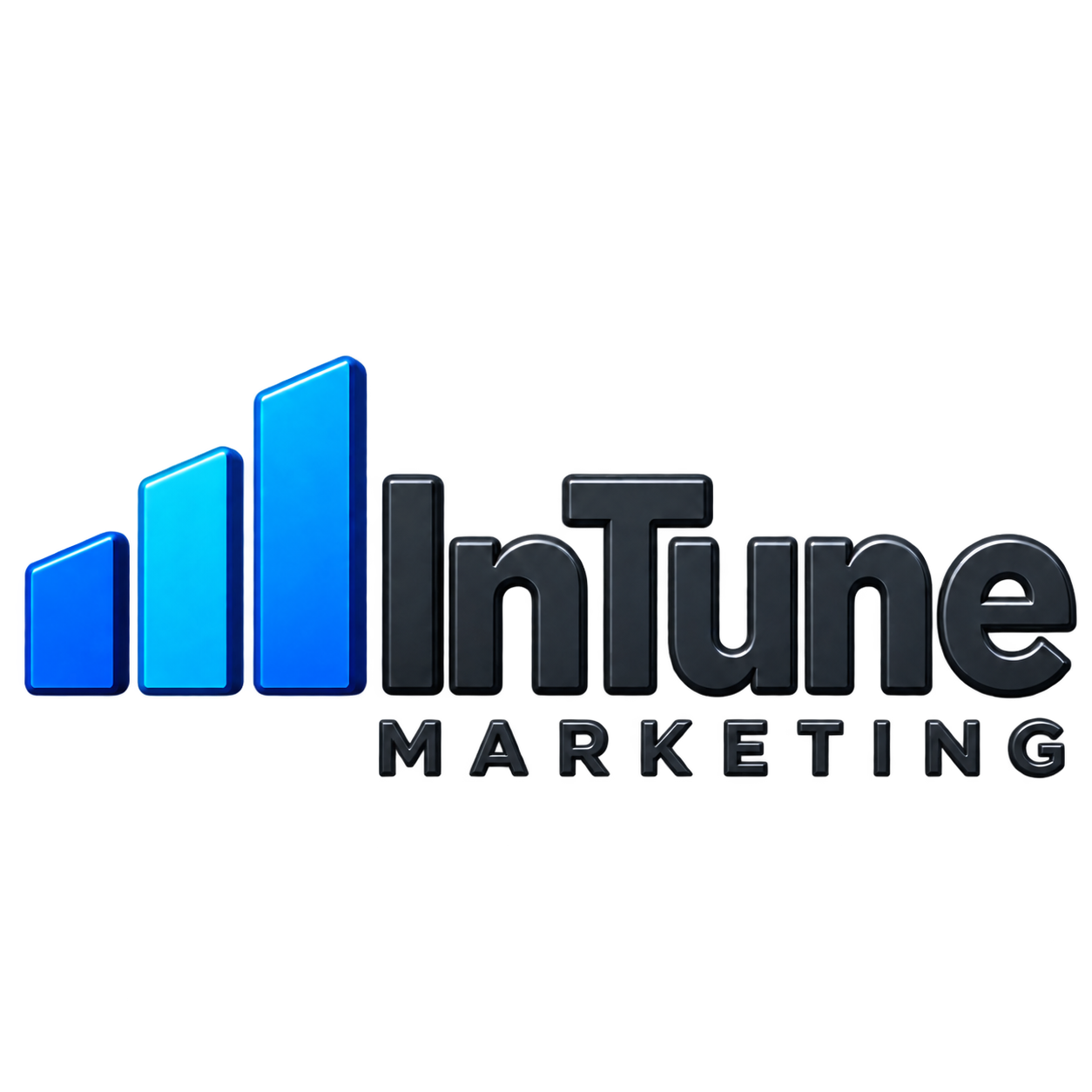 InTune Marketing Logo in blue and black color