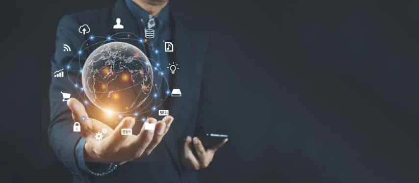 Businessmen Using Mobile Phones, Mars, Global Internet Connectio